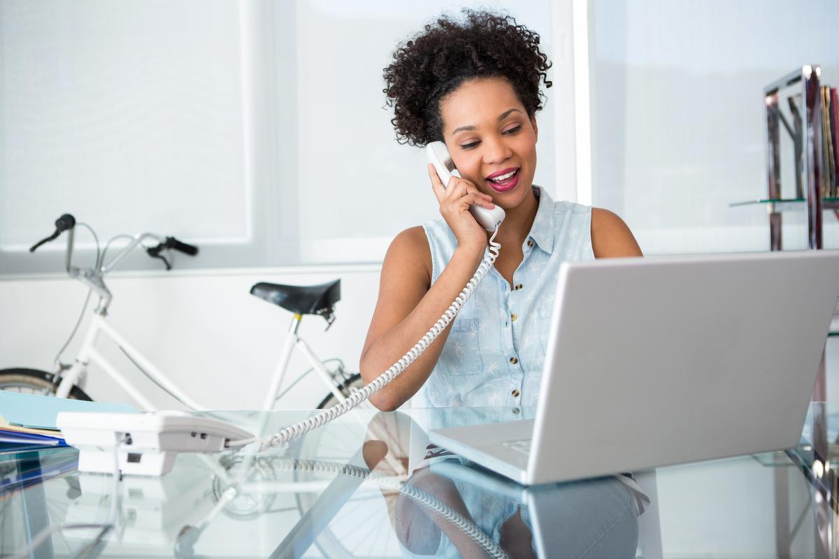 Woman talking on phone